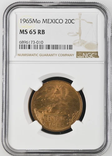 MEXICO - 1965 MO - 20 Centavos - NGC MS65RB
