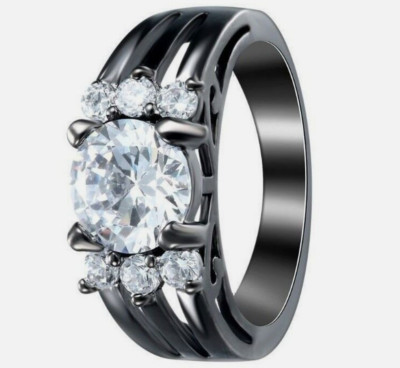 Ring Fingerring Weiß CZ Kristall Rundform Romantic Love Style -10
