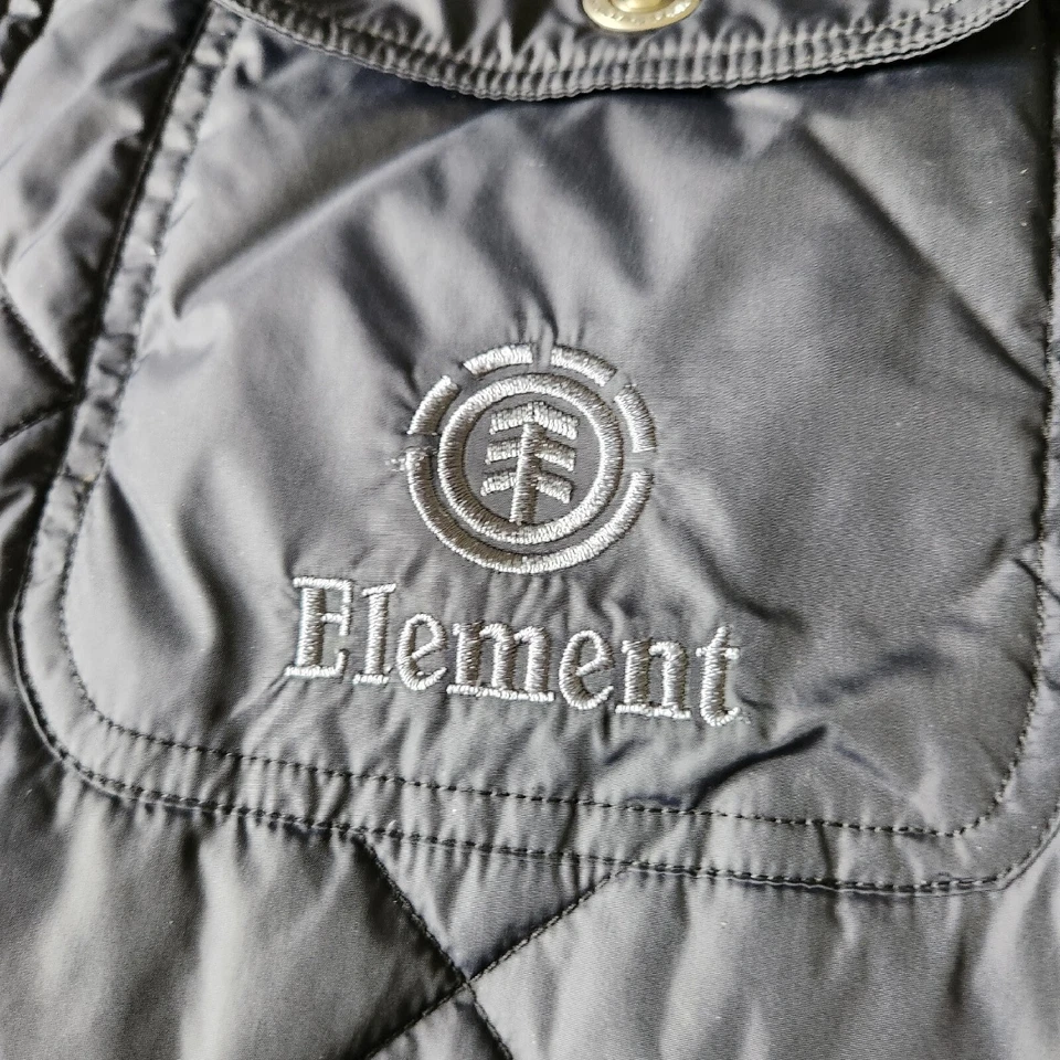 Element Skateboards Men's Black Size S Puffer Full Zip Jacket Pockets - Image 3 of 4
