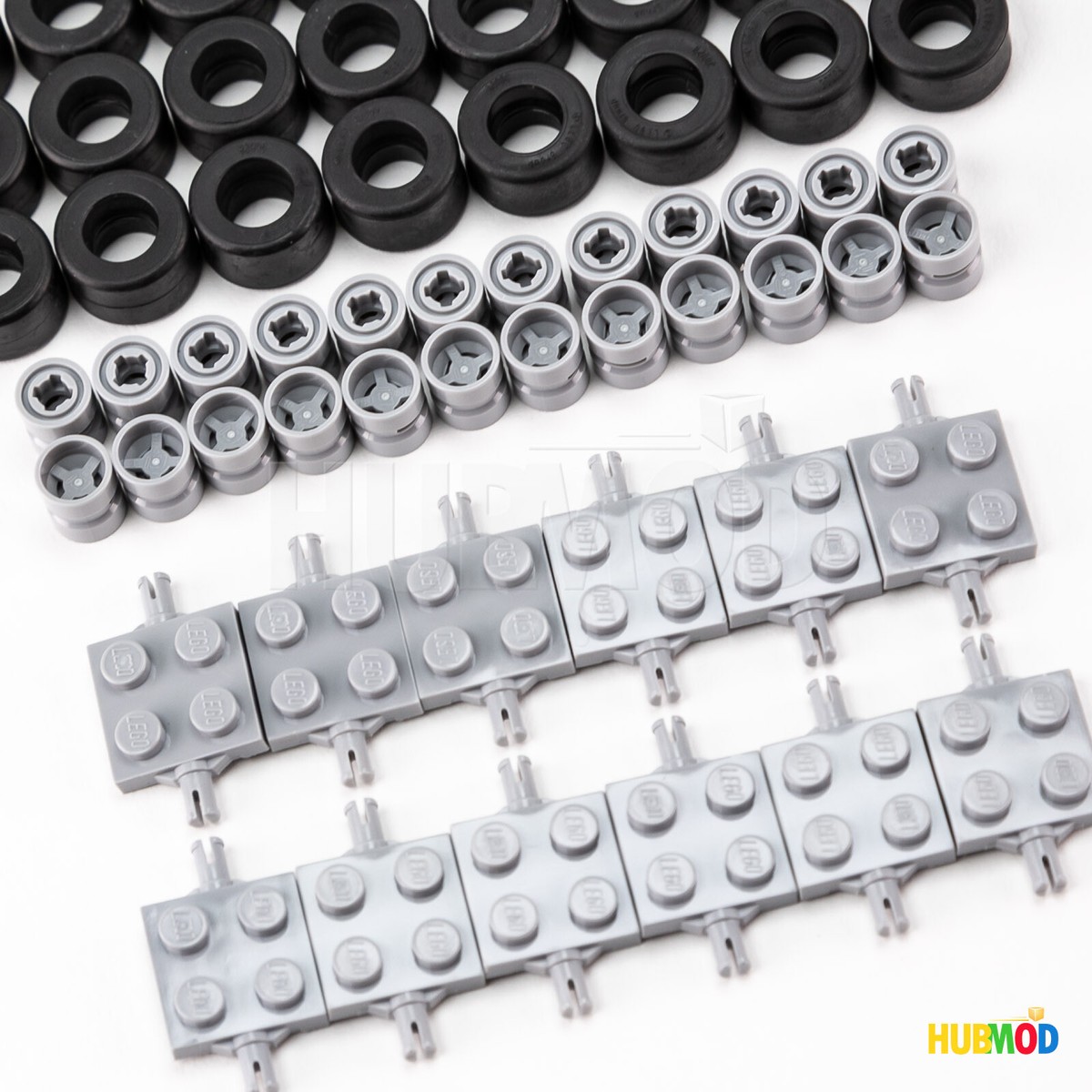 LEGO 14 x 9 mm Tire, Wheel and Axles Set Lot - 60 Pieces Total