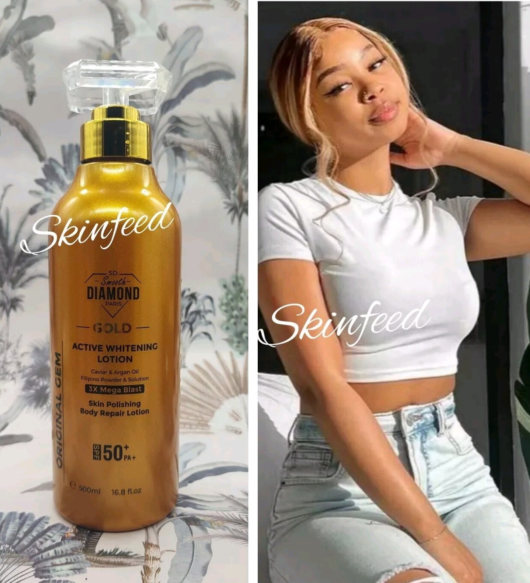 Smooth Diamond Paris Gold Acne Touch Spot Whitening Body Lotion