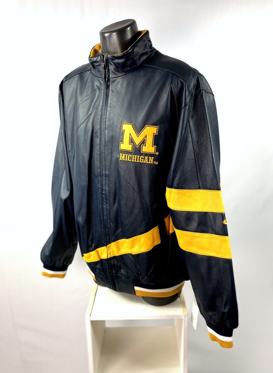 Michigan Leather Jacket Wolverines High Quality Cow Leather Michigan Leather Jacket Wolverines High Quality Cow Leather