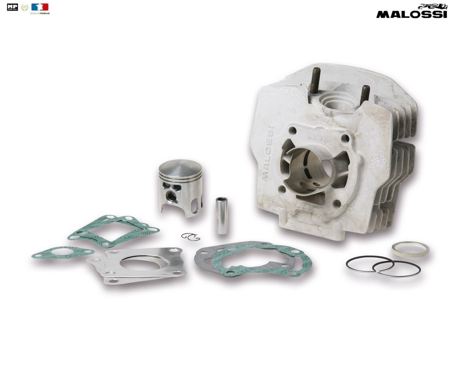 Cylindre piston Malossi Ø44.5 en alu pour moto Honda NSR 50cc auto