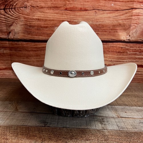 Kid's White Western Cowboy Sraw Hat Brim Sombrero Vaquero para Ninos Sebastian - Picture 2 of 8