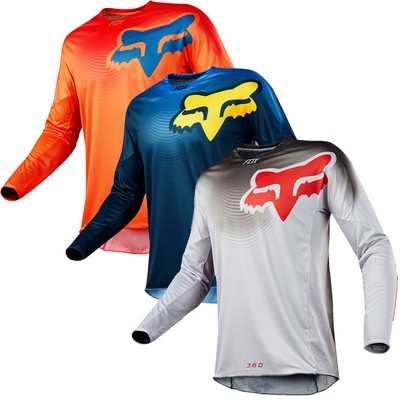 Genuine Fox Racing Viza 360 Motocross Jersey Motocross Mtb Bike Blue Orange Grey Ebay
