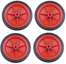 4 x 102mm (4") Red Plastic Wheels With Plastic Tyres