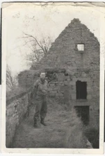 Young Man at Stone House / Mill / Barn Building Ruin Architecture Snapshot 
