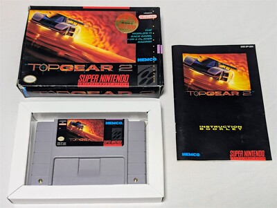 Top Gear 2 Complete in Box Game for Super Nintendo Console SNES System CIB