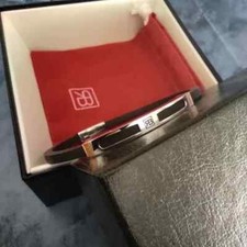 Bracciale originale R. Balestra in caucciù e acciaio 316L placcato oro giallo