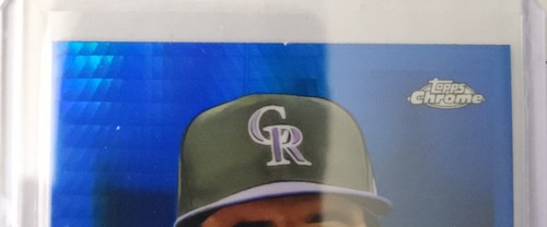 2022 Topps Chrome Platinum Anniversary Charlie Blackmon Blue Prism Rockies #191 - Foto 7 di 8
