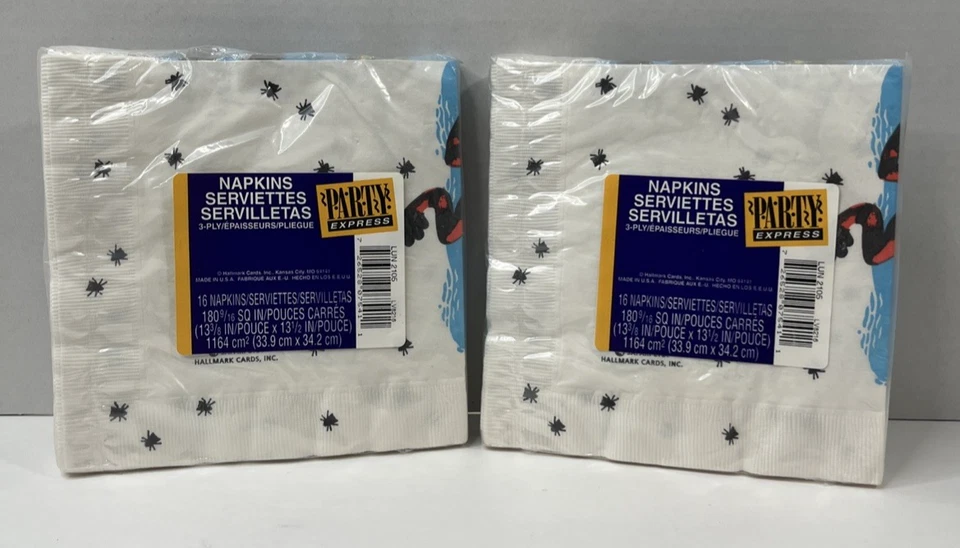 Lote de 2 - De colección. Servilletas Party Express/Hallmark - Lagartos/Geckos/Ranas/Bichos Foto 3 de 3