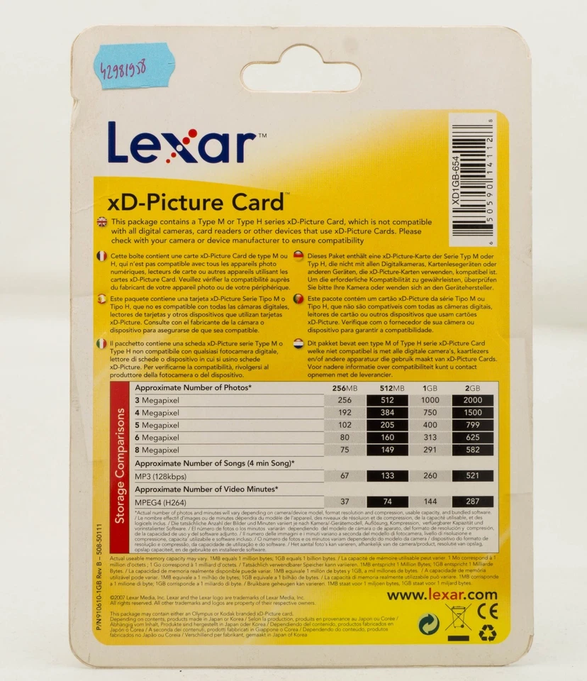Lexar - Kodak xD-Picture Card 1GB - M Type - Image 4 of 4