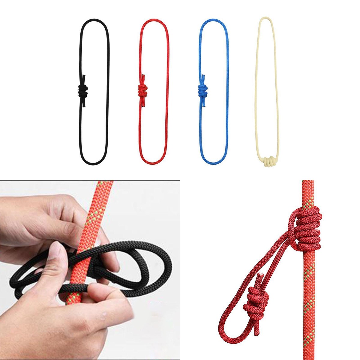 Multipurpose 6mm Prusik Cord Knotted Rope Wear Resistance Utility 