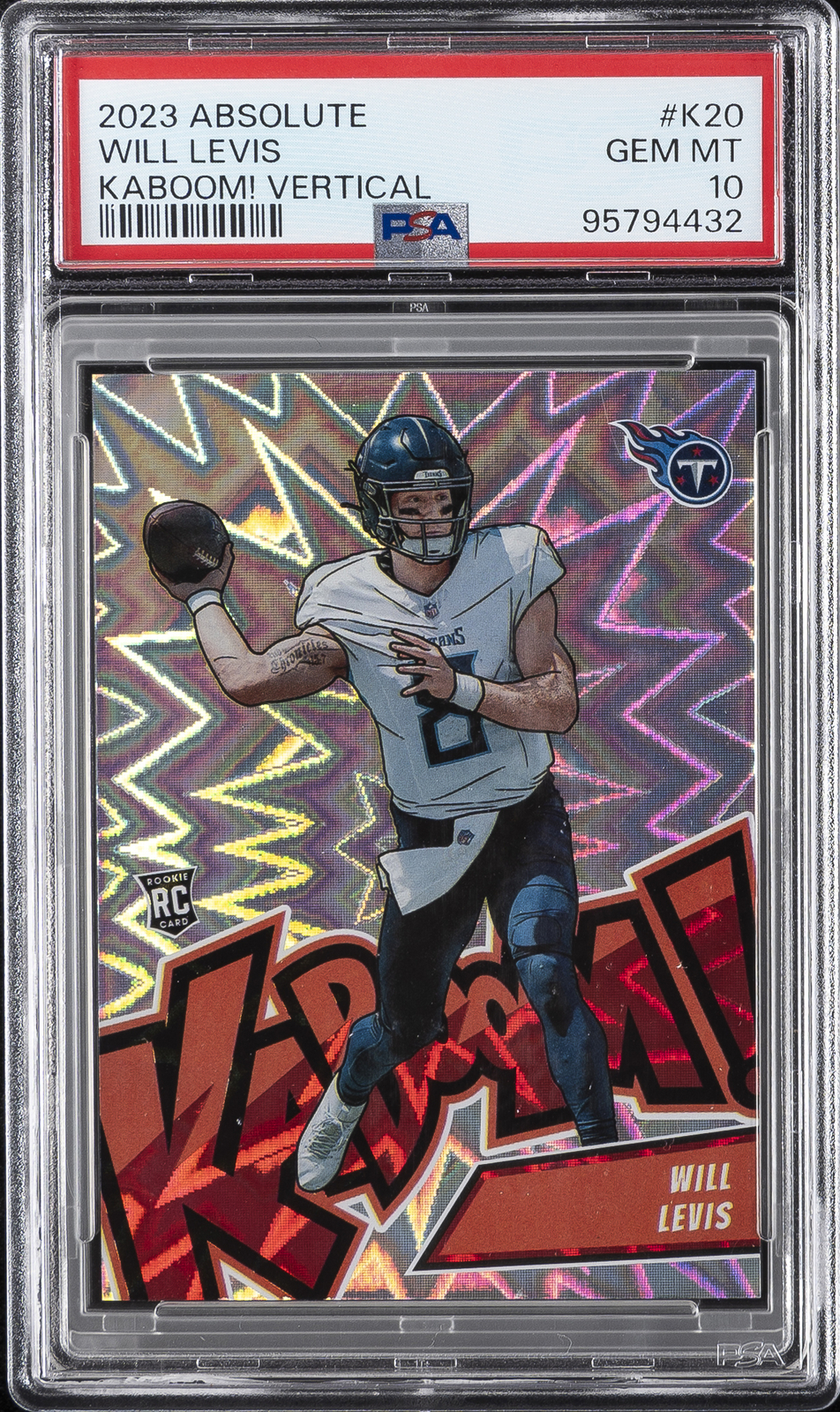 2023 PANINI ABSOLUTE KABOOM! VERTICAL #K20 WILL LEVIS ROOKIE RC PSA 10