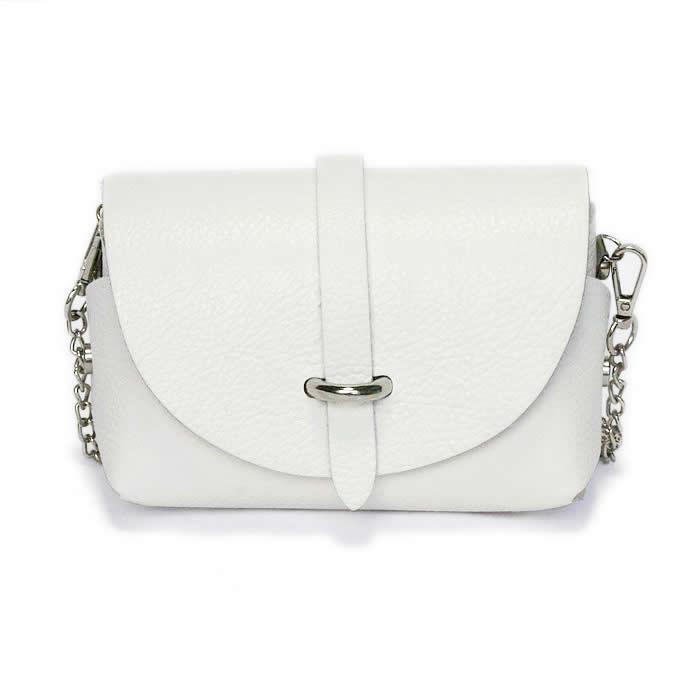 allureville Shoulder Bag Leather Width 17cm White Silver