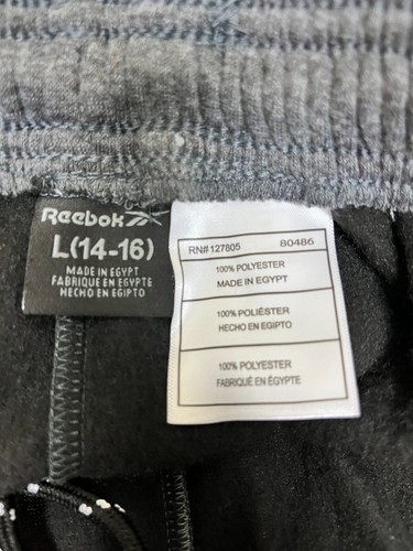 Reebok Boys Graphic Gray Athletic Sweatpants Pockets Youth Size Large 14-16 New - Picture 8 of 11