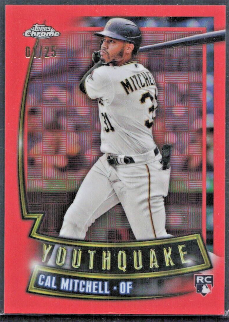 2023 Topps Chrome Youthquake Orange 01/25 #YQ-34 Cal Mitchell RC - Pirates MINT