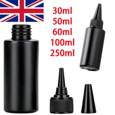 30-250ML Empty Plastic Bottle Black HDPE Lightproof GlueInk Bottle Pointed Lid