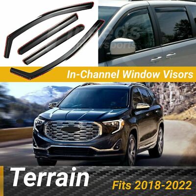 Fits GMC Terrain 2018-2022 In-Channel Vent Window Visors Rain Guard Deflectors