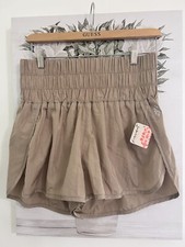 FREE PEOPLE FP Movement The Way Home Shorts Light Khaki Tan Clay Sz L NWT