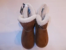 Extremely Me Girls Size 1 Brown Faux Fur Lined Pull On Ankle Boots