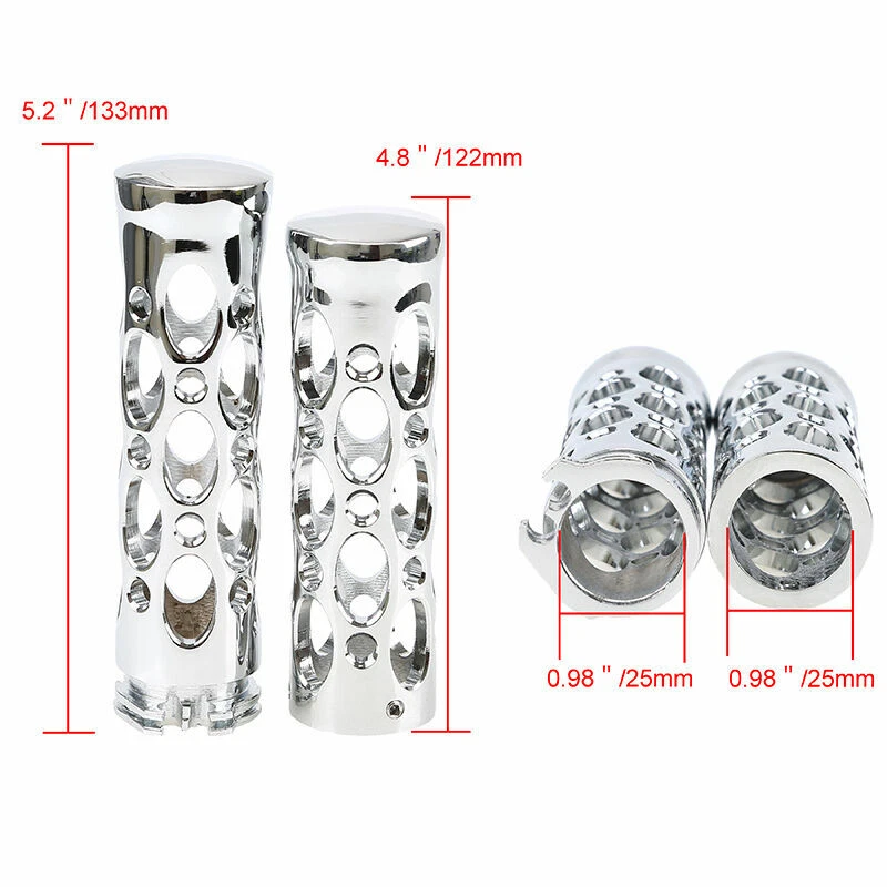 Punhos de mão 1" 25MM adequados para Harley Chopper Bobber Softail Sportster cromado personalizado - Imagem 2 de 4