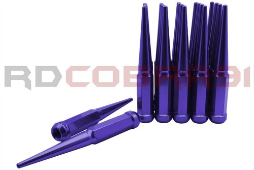 2012-2023 Ram2500 3500 Powder Coated Purple 6" Spike Lug Nuts 14x1.5 Solid Steel - Picture 3 of 10