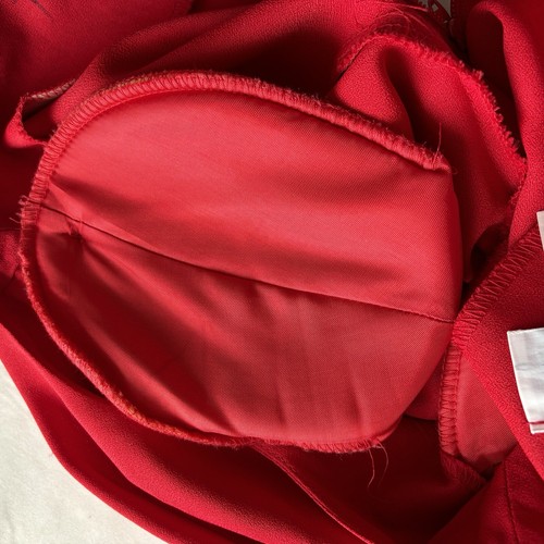 Vtg 70s Leslie Fay Dress Sz 10 Red Classic Pleated Bow Sleeve NWT USA Deadstock - Picture 14 of 20