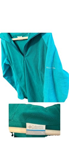 Columbia Jacket Green Teal Fleece Pullover Active Wear - Picture 2 of 2