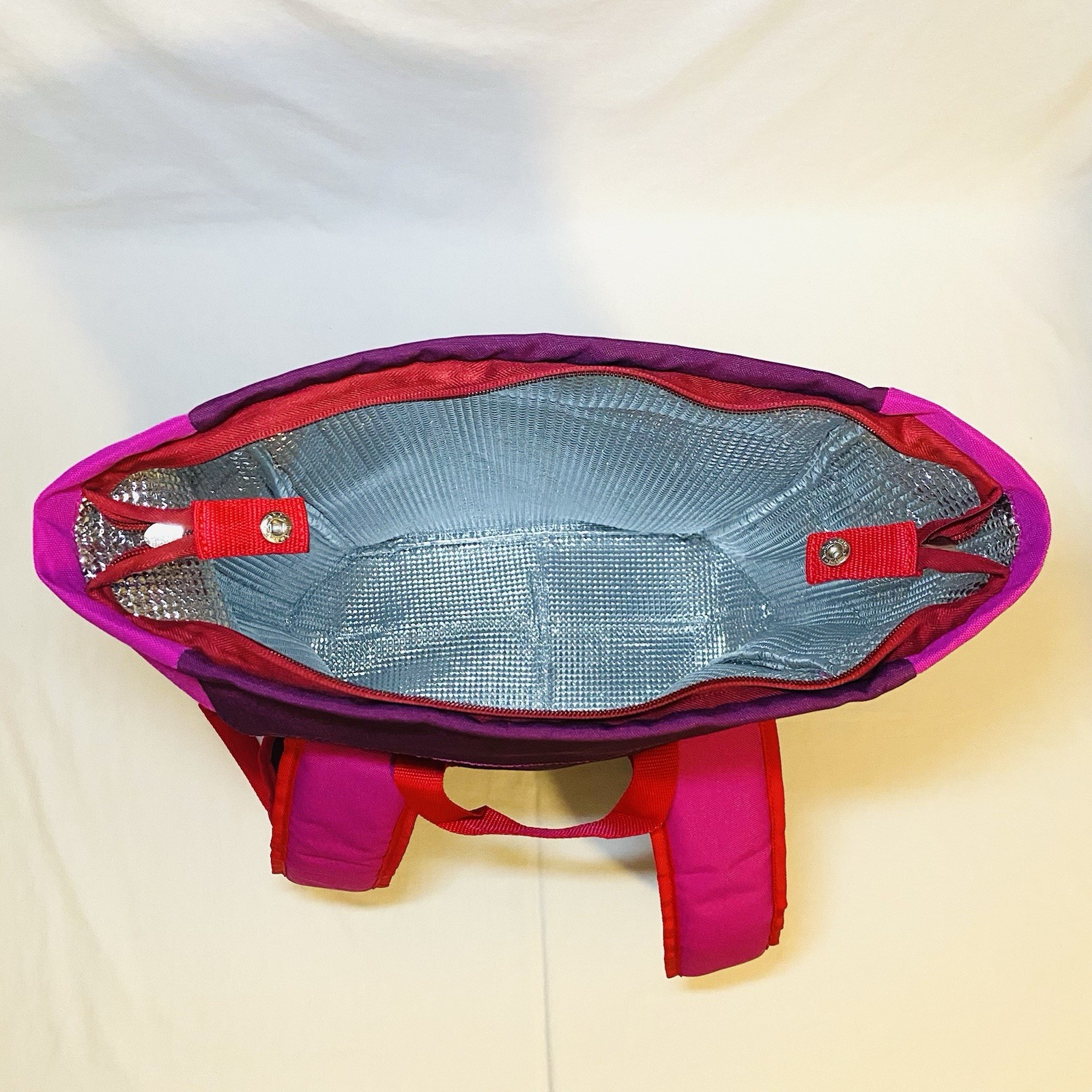 Rare Coca-Cola Spiced Insulated Zipper Bag Backpack W/ Snaps Coke Used