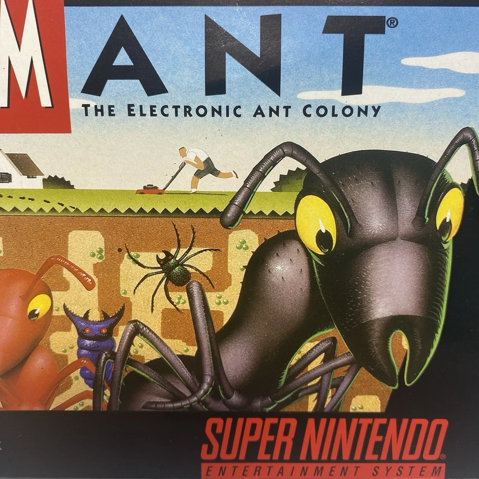 SNES SimAnt CIB Complete Box Manual Cartridge 1993 Maxis Excellent Condition - Image 3 of 4