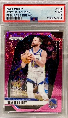JERSEY # MATCH! 2024-25 Prizm Stephen Curry Pink Disco 30/50! WARRIORS PSA 9!