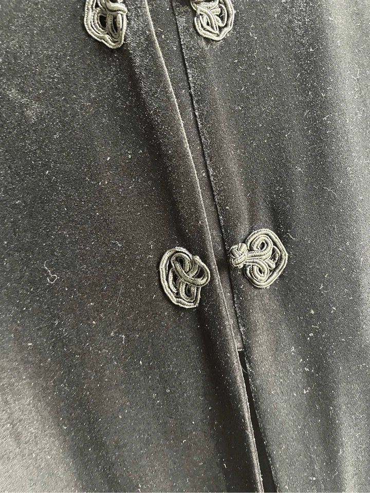 Plumero Gótico Terciopelo Brujo Mujer 16 Negro Vamp Longline Gótico Boho Festival Foto 4 de 4