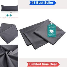 Cotton Body Pillowcase 21x54 800 Thread Count Grey Breathable Moisture Absorbent