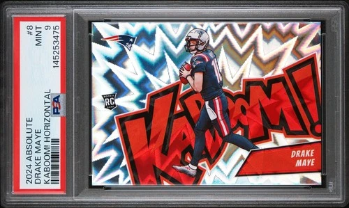 2024 Panini Absolute Drake Maye Rookie Kaboom! SP Case Hit PSA 9 Mint FD204