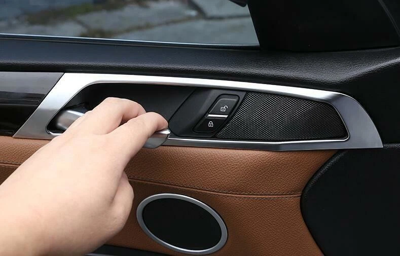 For Bmw X3 F25 X4 F26 2014-2017 Abs Silver Interior Door Handle Cover Trim 4pcs - Image 4 of 4