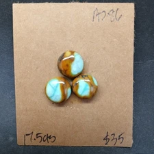 Round 3 Set Kingman Turquoise Cabochon Professionally Cut To Bezel 10x10x4