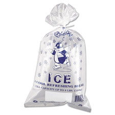 Inteplast IC1120-TT 8 Lbs Capacity, 20" Length X 11" Width, Penguin Logo Ice Bag