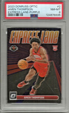 Amen Thompson 2023/24 Donruss Optic Express Lane Purple Prizm Rookie PSA 8