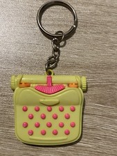 Vintage 1990s Neon/Fluorescent Typewriter Keyring 90s Yellow and Pink Retro RARE