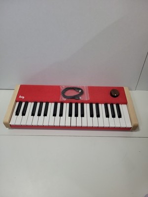 Loog Piano 37-Key Red Electronic Keyboard MIDI USB Charging Speakers Cable 