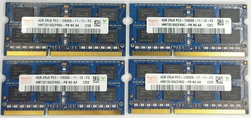 16GB 4x 4GB SK hynix PC3-12800s DDR3-1600 1,5V Laptop RAM Speichermodule
