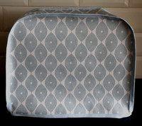 Kenwood CHEF Food Mixer Cover Blue Spot Leaf design vinyl fabric blue trim