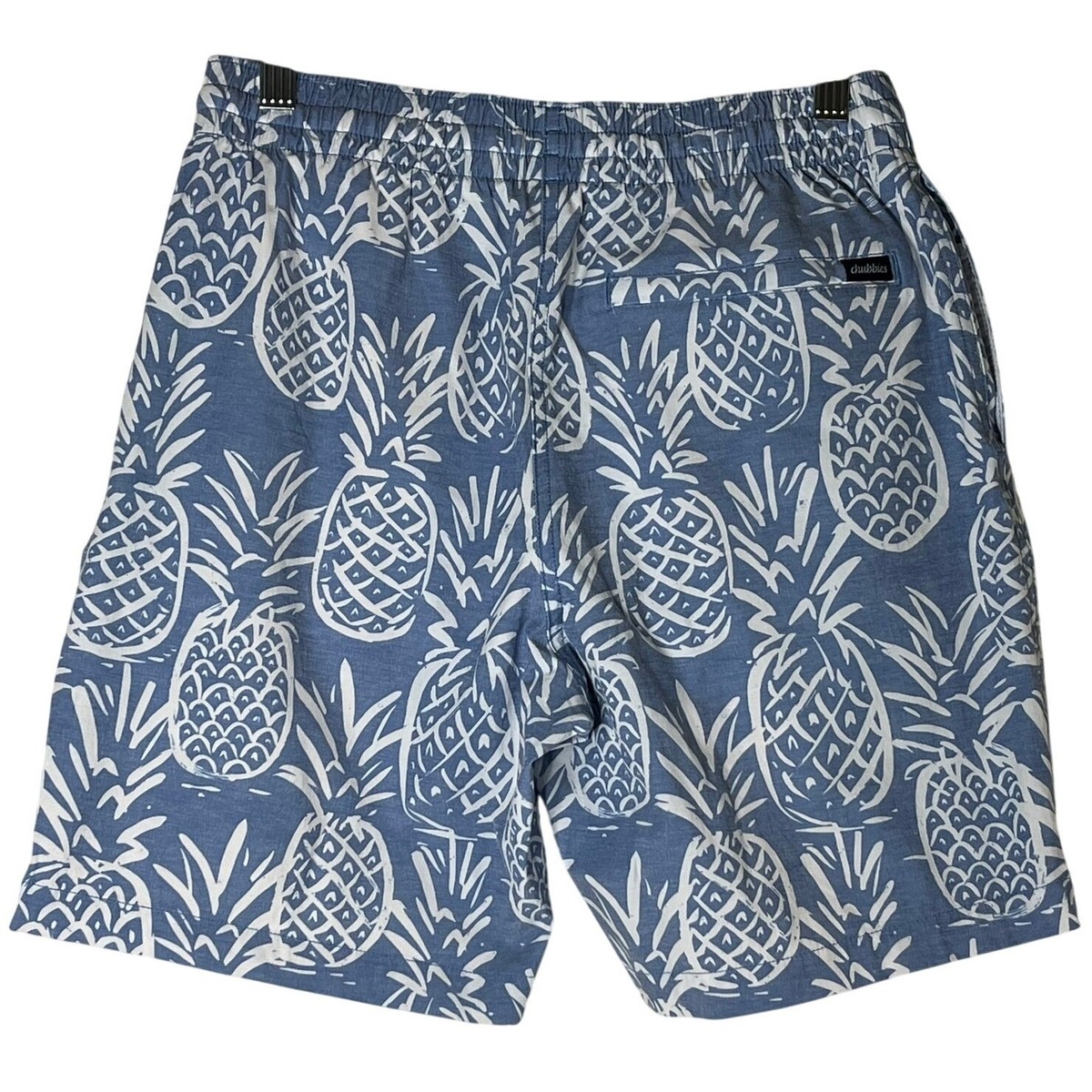 Chubbies Pineapple Print Swim Trunks Baby Blue White Mens Size S View 3