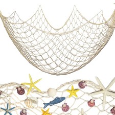 Fishing Net Decoration 79 x 39 Inch Natural Decorative 79 inch x 39 inch, Tan