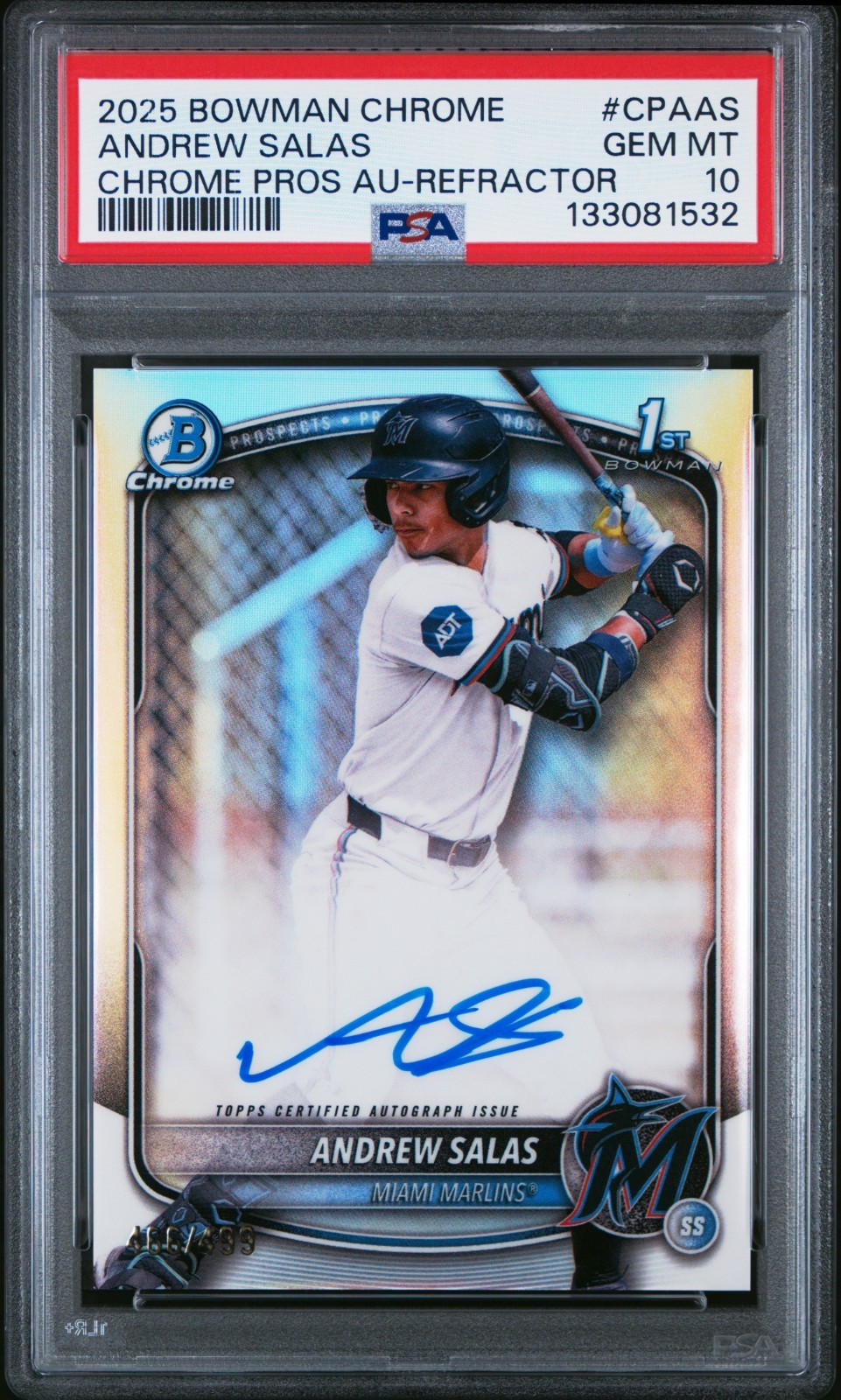 2025 Bowman Chrome Andrew Salas 1st Autograph Refractor /499 PSA 10 (KK