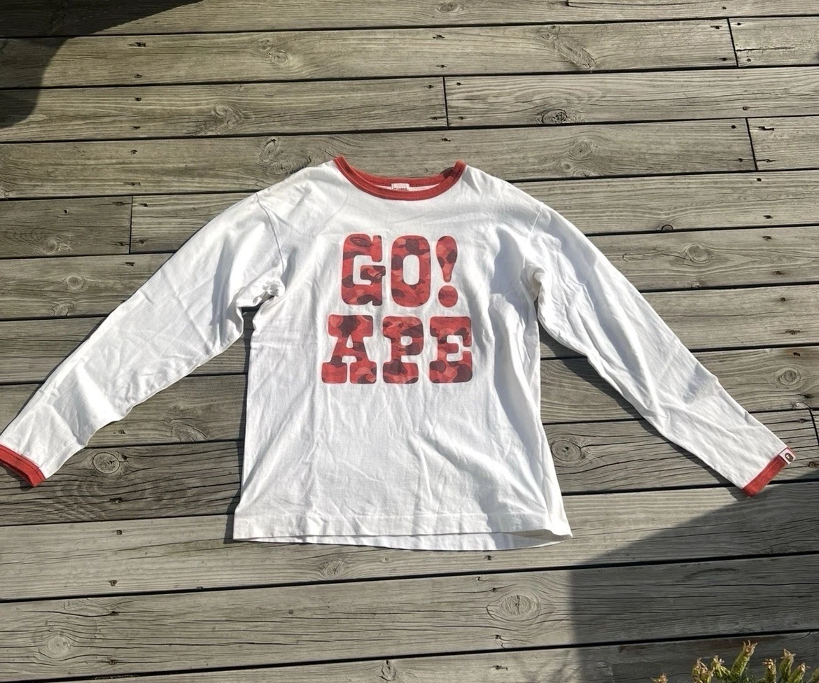 A Bathing Ape Long Sleeve White Shirts for Men for sale | eBay