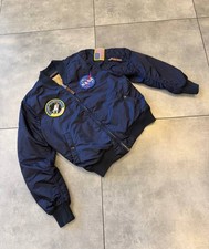 Alpha Industries NASA MA-1 Flight Bomber Jacket Navy Blue Men s Medium Space