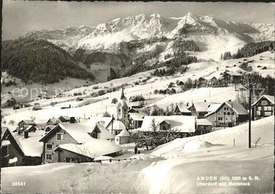 Amden Walensee SG Oberdorf mit Mattstock Wintersportplatz