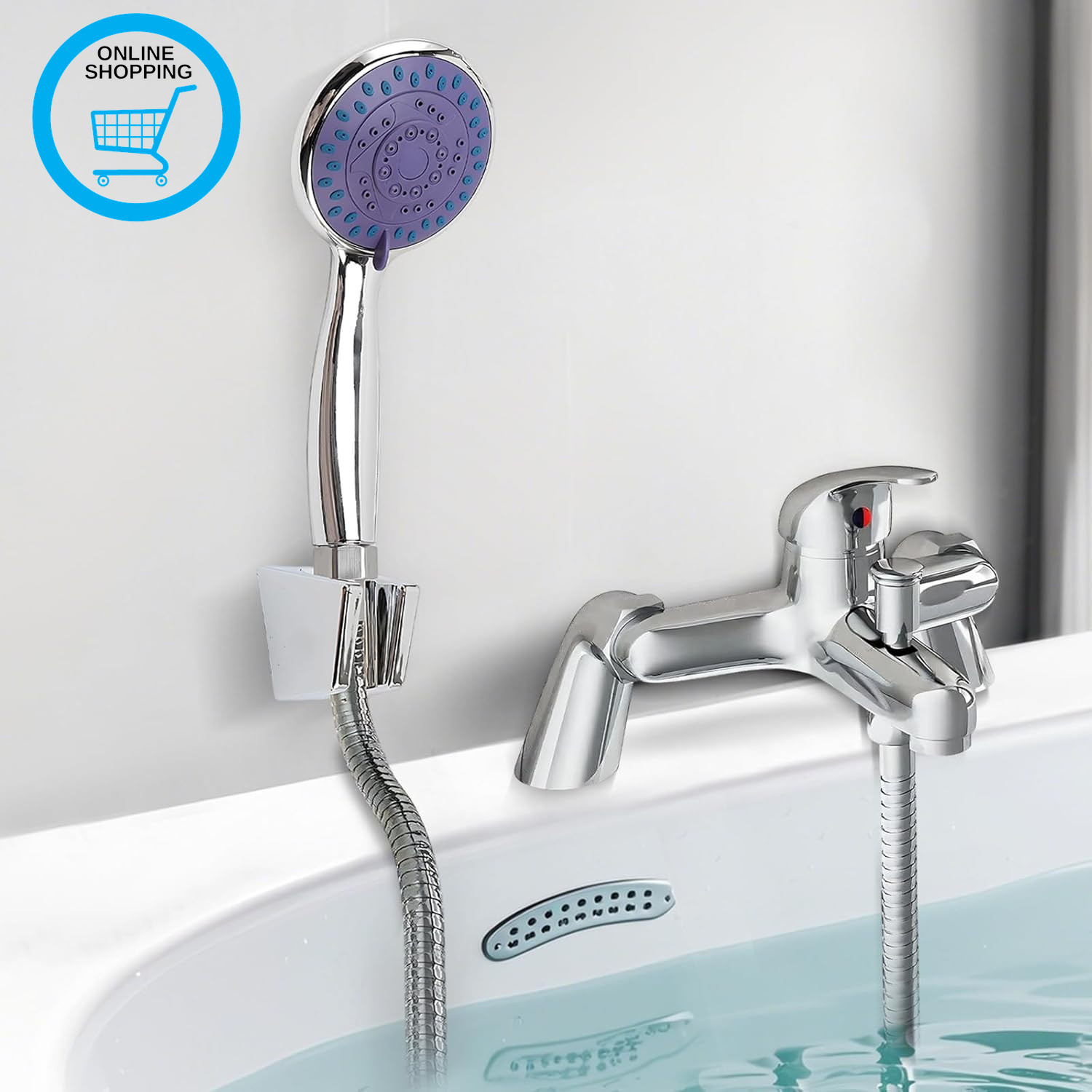 Bath Taps with Shower Attachment, Modern Thermostatic Bath Shower Mixer Tap for
